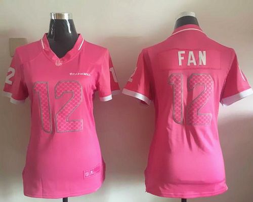 Nike Seahawks #12 Fan Pink Women's Stitched NFL Elite Bubble Gum Jersey - Click Image to Close